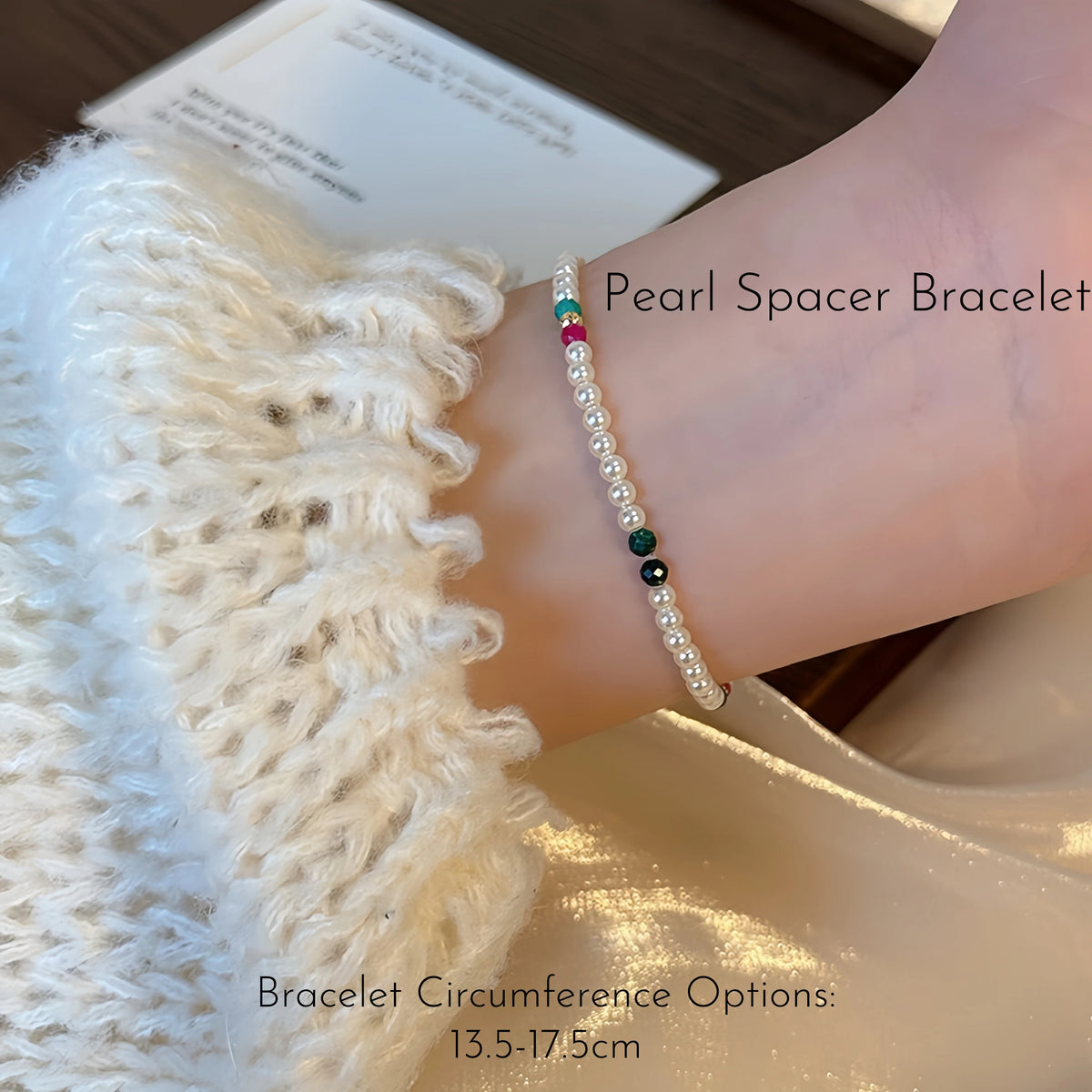 Natural Red Tourmaline & Pearl Stackable Bracelet - Unleash Passion & Soft Elegance