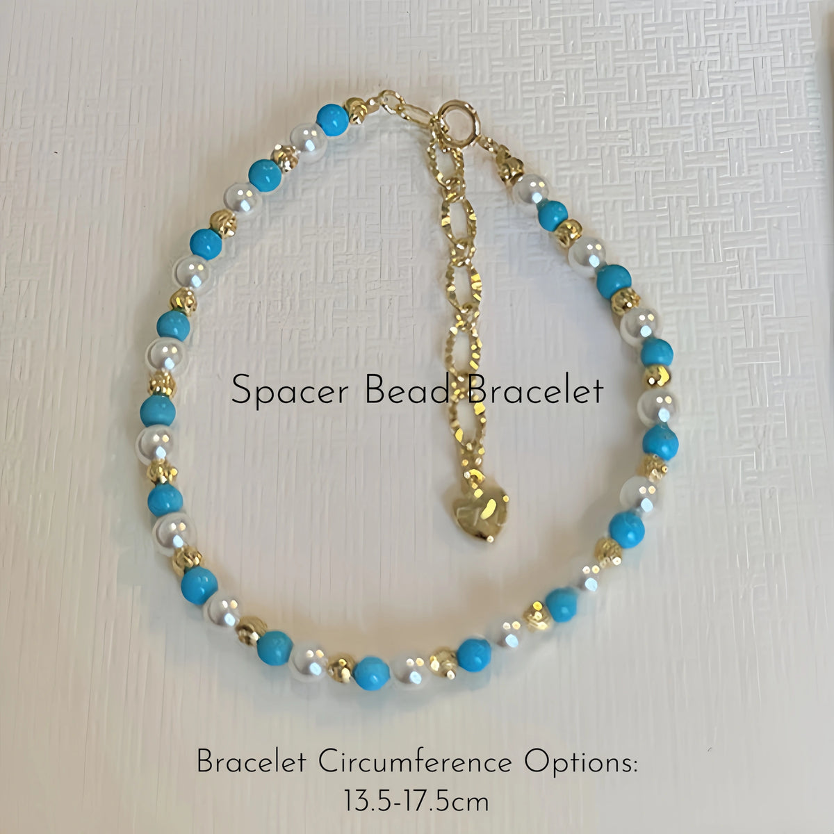 Natural Turquoise & Pearl Stackable Bracelet - Ease Stress & Vintage Elegant Vibe