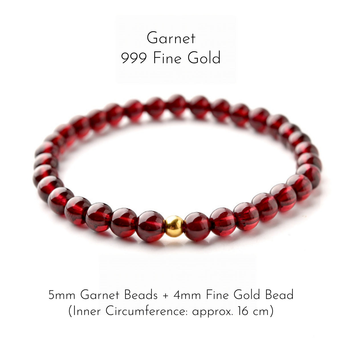 Natural Garnet Minimal Beaded Bracelet - Vitality & Abundance