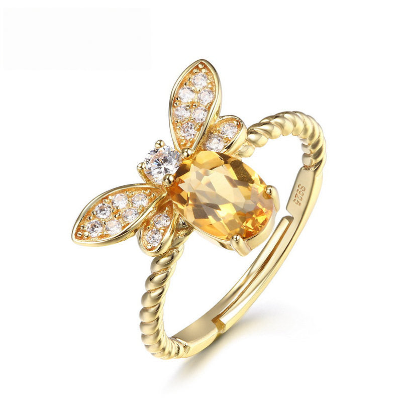 Collier Abeille Délicate en Citrine – Attraction de la Richesse & Douce Carrière