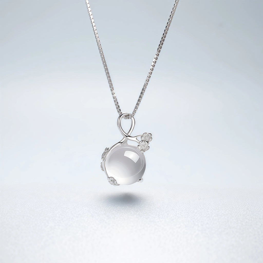 Plum‑Blossom Chalcedony Sterling Silver 3‑Piece