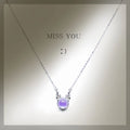 Pendentif Trèfle à quatre feuilles bleu en cristal naturel – Cadeau porte-bonheur pour elle / Maman