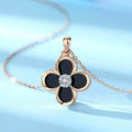 Collier Trèfle Porte-Bonheur Onyx — Deux façons de le porter • Modèle Réversible