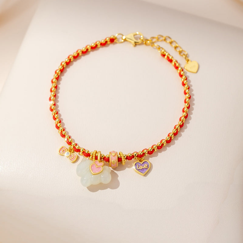 Pony Hetian Jade Necklace & Bracelet Jewelry Set - Lucky Protection