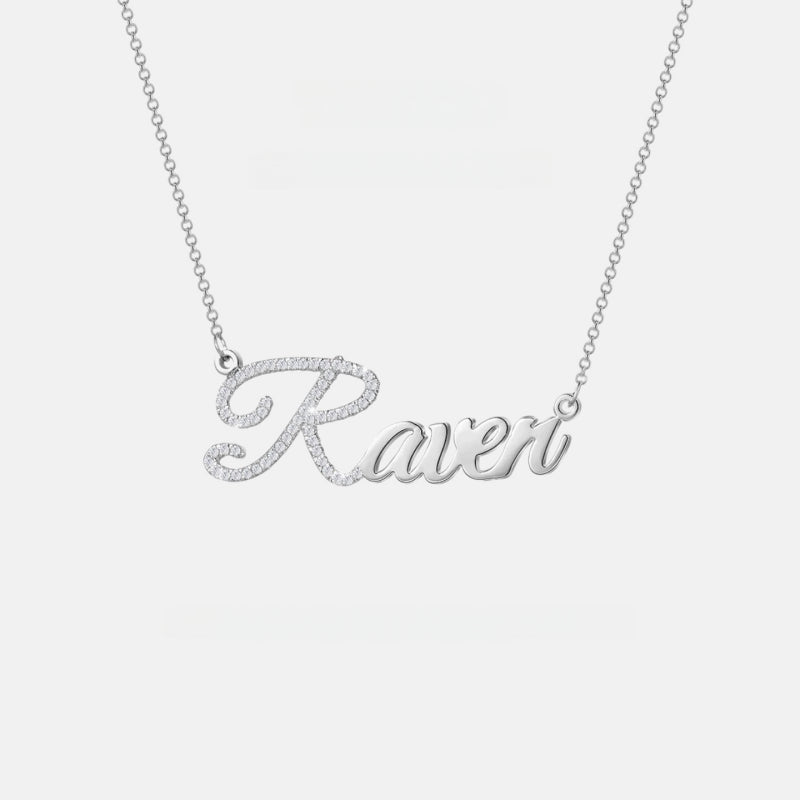 Personalized Initial Pave Diamond Name Necklace | Minimalist High-End Letter Jewelry
