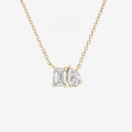 Necklace | You and Me Two Stone Pendant | Sterling Silver Romantic Jewelry
