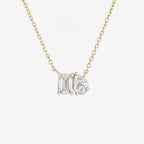 Necklace | You and Me Two Stone Pendant | Sterling Silver Romantic Jewelry