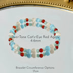 Red Agate Cat's‑Eye Stackable Bracelet - Ignite Warm Inner Vibes