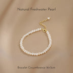 Soft Pink Tourmaline and Natural Pearl Bracelet - Peaceful and Optimistic Energy