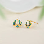 Boucles d'oreilles clous Lotus d'été – Le gardien estival de Maman