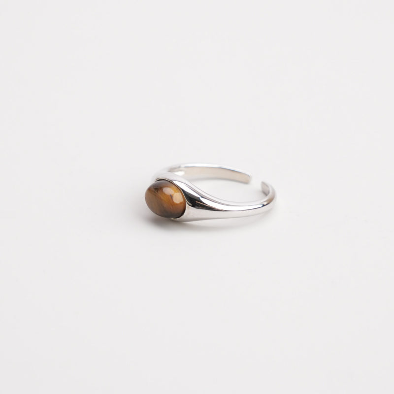 Natural Tiger Eye Stone Ring With Retro Temperament, Light Luxury Versatile Ring