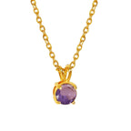 Colorful Birthstone Pendant Necklace | Dainty CZ Clavicle Chain | Perfect Birthday Gift for Women