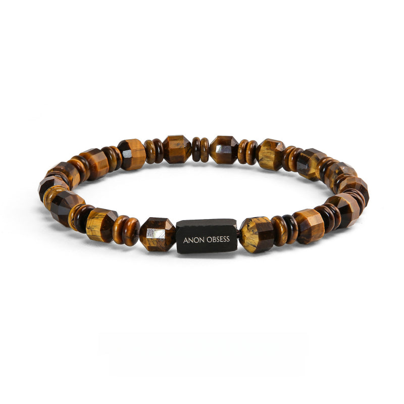 Bracelet œil de tigre naturel multi-formes — Style couple pour hommes et femmes