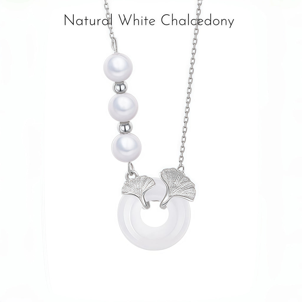 Romantic Ginkgo Leaf Ping An Kou Necklace - Togetherness & Eternity