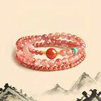 Natural Nanhong Agate Double/Triple-layer Bracelet - Fortune & Good Luck