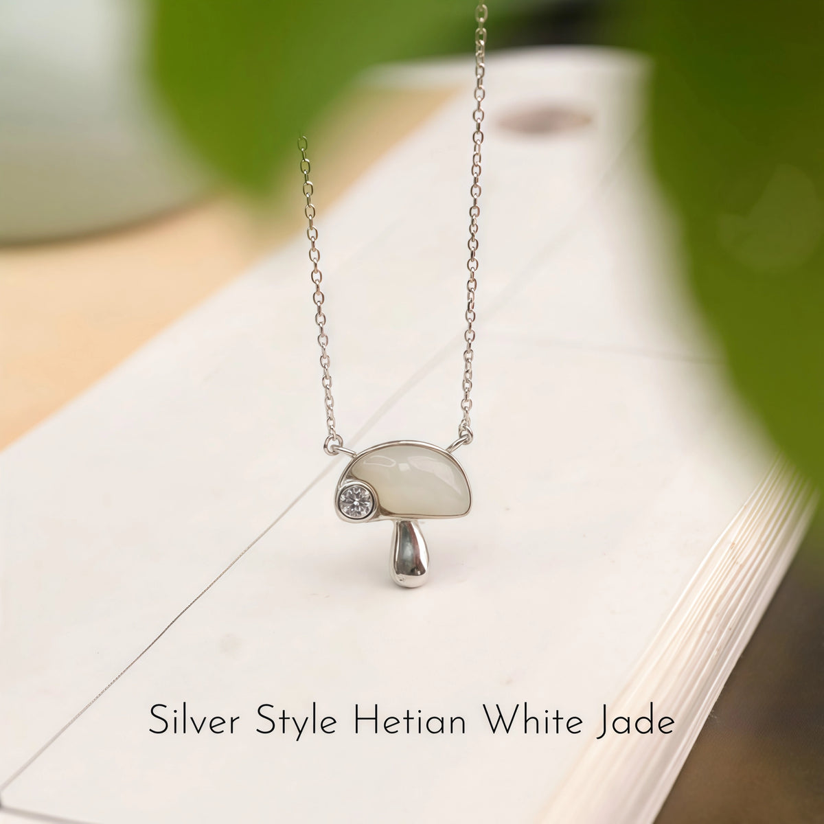 Womens Tiny Mushroom Necklace - Serenity & Protection