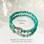 Vintage  Natural Gemstone  Beaded Bracelet - Clarity & Peace