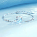 Aurora Crescent Starlight Double Layer S999 Bracelet - Carry Cosmic Blessings With You