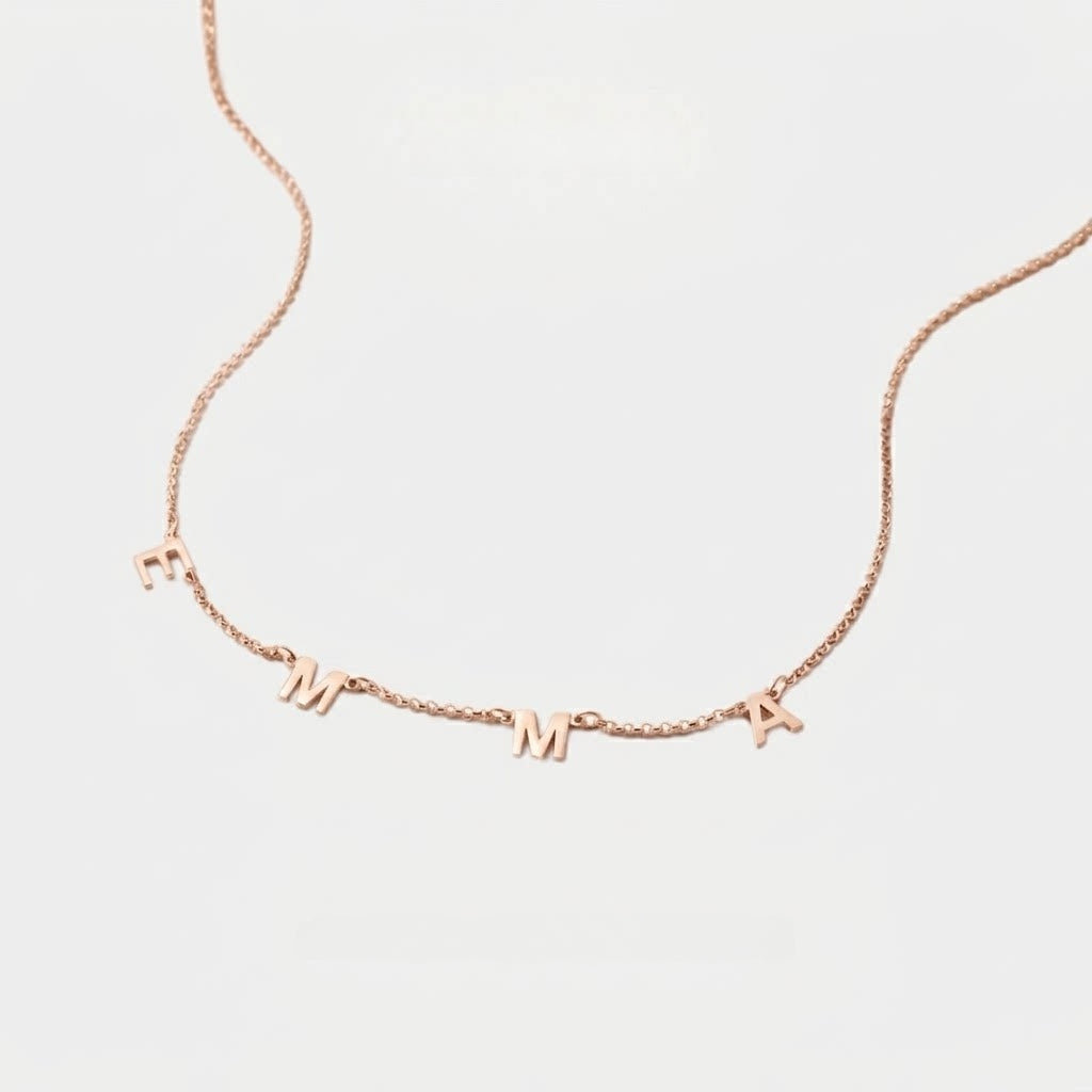 Sterling Silver 18K Gold Plated 26 Letter Custom Necklace Minimalist Versatile Personalized Name Choker