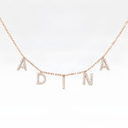 Custom Full Diamond Letter Pendant Necklace | 925 Sterling Silver Layered Name Necklace