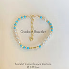 Natural Turquoise & Pearl Stackable Bracelet - Ease Stress & Vintage Elegant Vibe