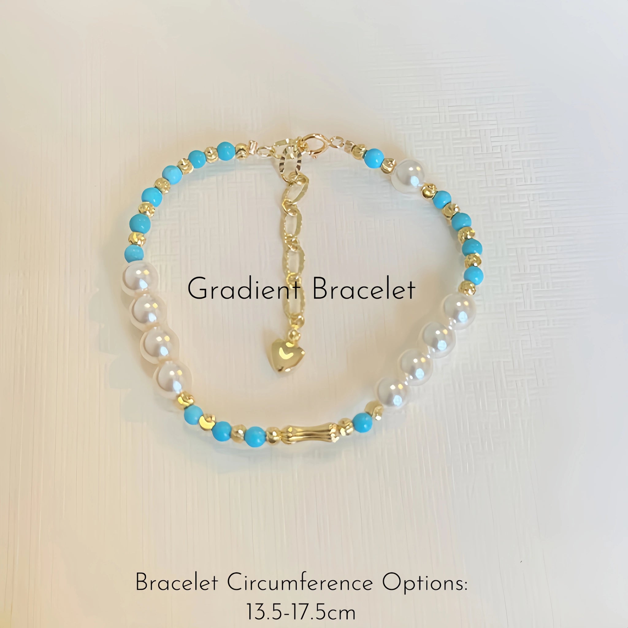 Natural Turquoise & Pearl Stackable Bracelet - Ease Stress & Vintage Elegant Vibe