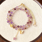 Citrine & Amethyst Double-Layer Bracelet - Attract Wealth, Boost Luck, Layer for Career Success