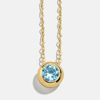 Dainty Birthstone Necklace | 925 Sterling Silver Colorful Crystal Pendant | Minimalist Clavicle Chain