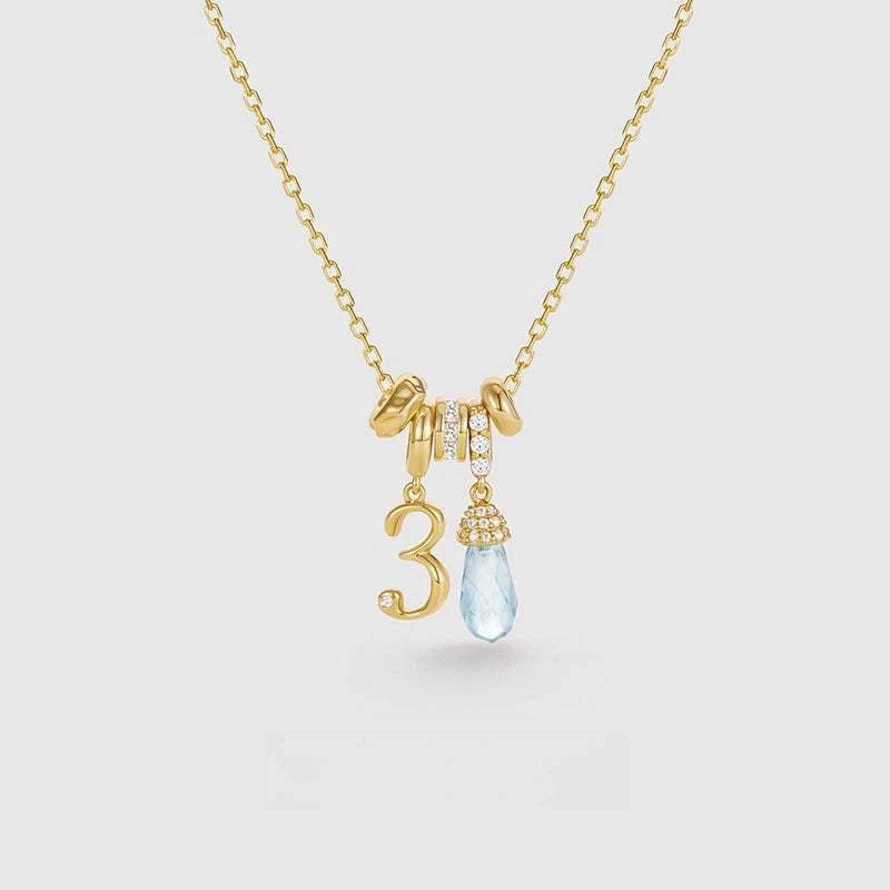 irthstone Necklace for Women | Dainty Gemstone Pendant | 925 Sterling Silver Birthday Gift