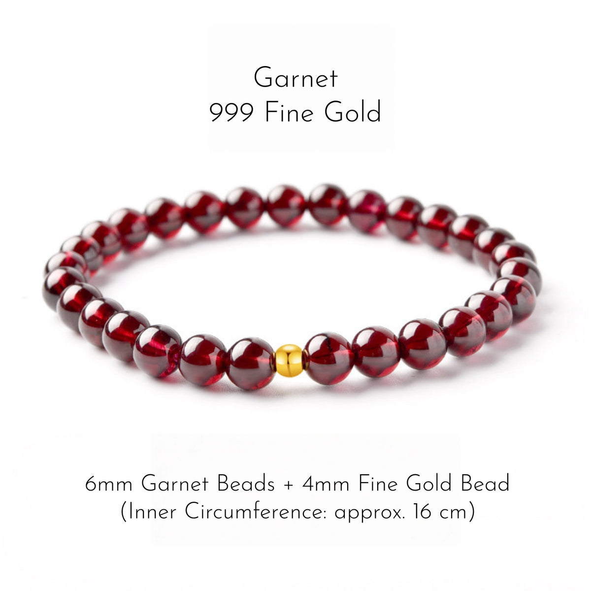 Natural Garnet Minimal Beaded Bracelet - Vitality & Abundance