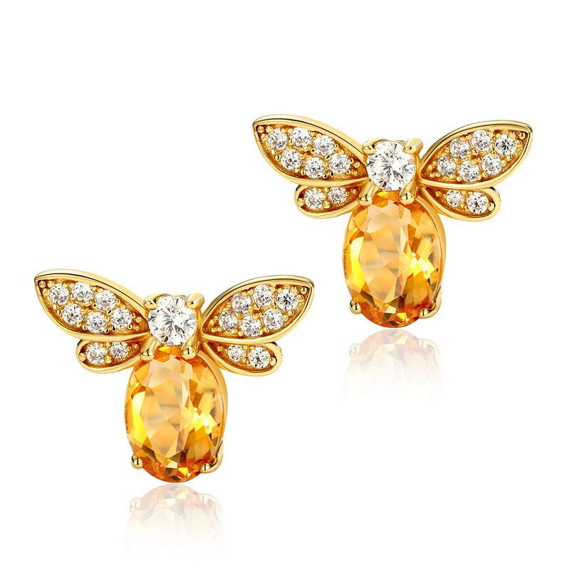 Collier Abeille Délicate en Citrine – Attraction de la Richesse & Douce Carrière