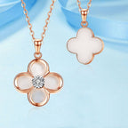 Onyx Lucky Clover Necklace — Two-Way Wear • Reversible Design