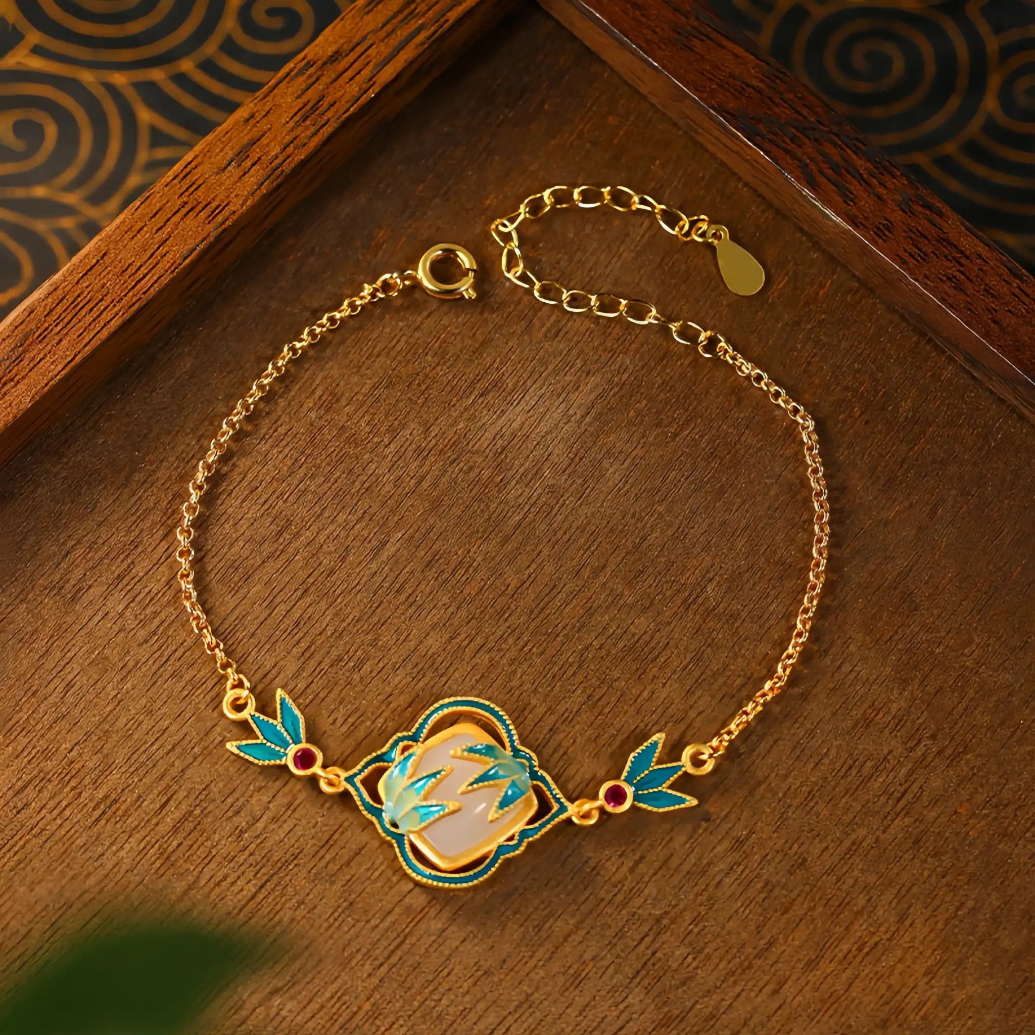 Natural Hetian Jade Necklace Bracelet Earrings Ring Set - Symbolizes Peace