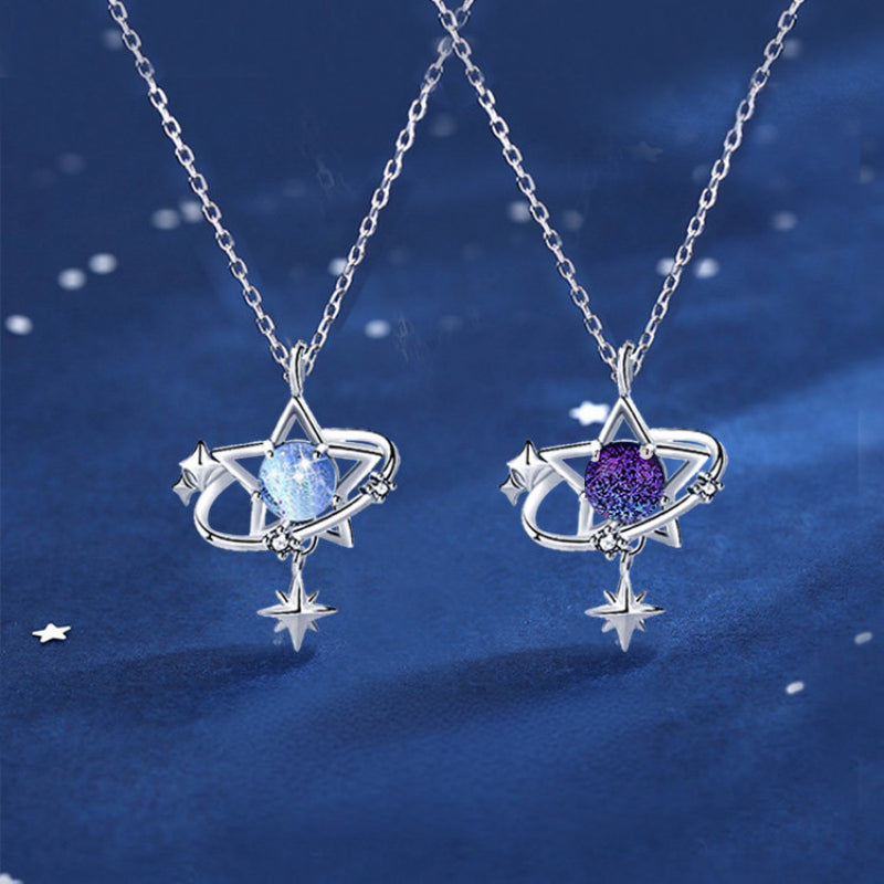 Day & Night Moon Star Necklace —echo each other / resonate with each other
