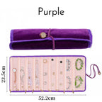 Portable Velvet Roll Jewelry Organizer