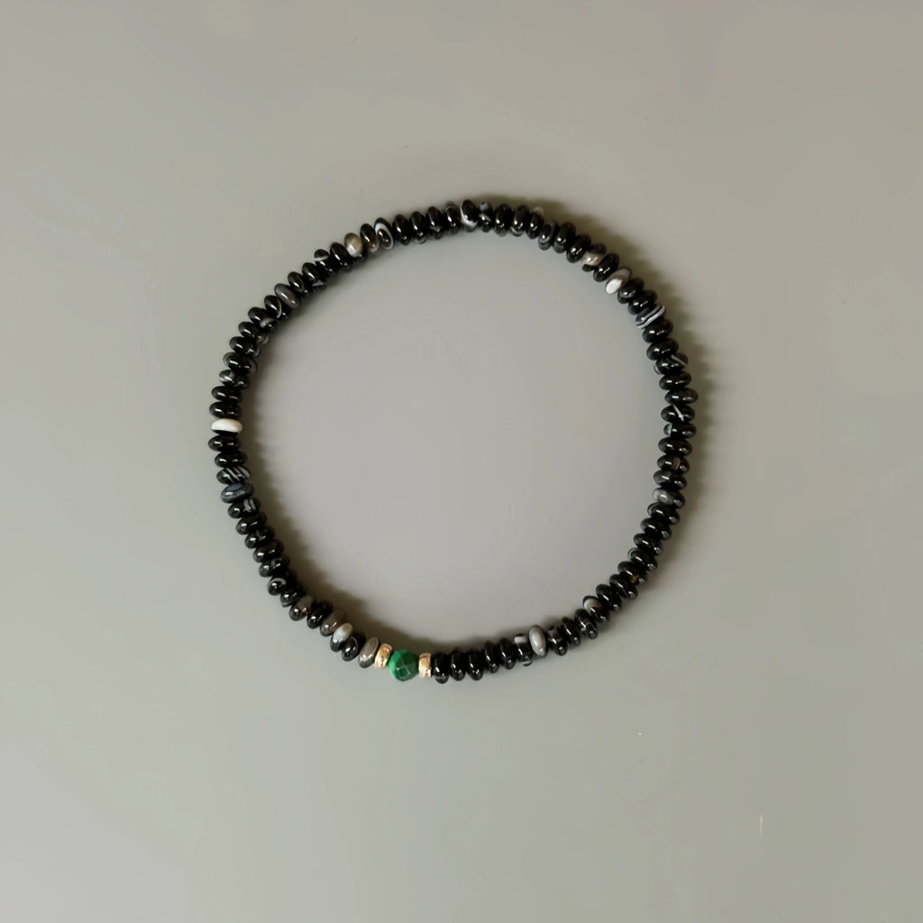 Natural Stone Abacus Bead Stackable Bracelet - guards inner peace