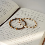 Tiger's Eye & Shell Stackable Bracelet - Courage & Calm