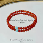 Red Agate Cat's‑Eye Stackable Bracelet - Ignite Warm Inner Vibes