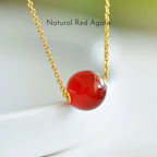 Dainty Natural Hetian Green Jade Bead Necklace - Calm & Peace