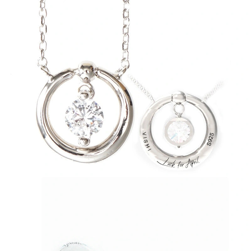 60th Birthday Necklace - Six Rings for Six Decades Sterling Silver Birthstone Gift