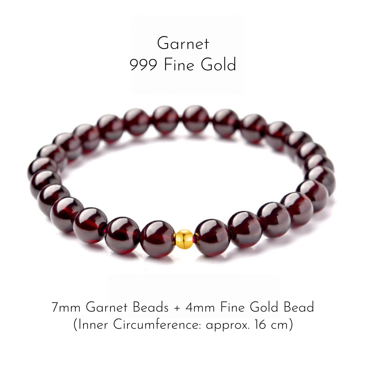 Natural Garnet Minimal Beaded Bracelet - Vitality & Abundance