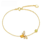 Collier Abeille Délicate en Citrine – Attraction de la Richesse & Douce Carrière