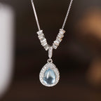 Collier Aigue-Marine Naturelle – Active le Chakra de la Gorge, Expression Claire, Attire les Bienfaiteurs