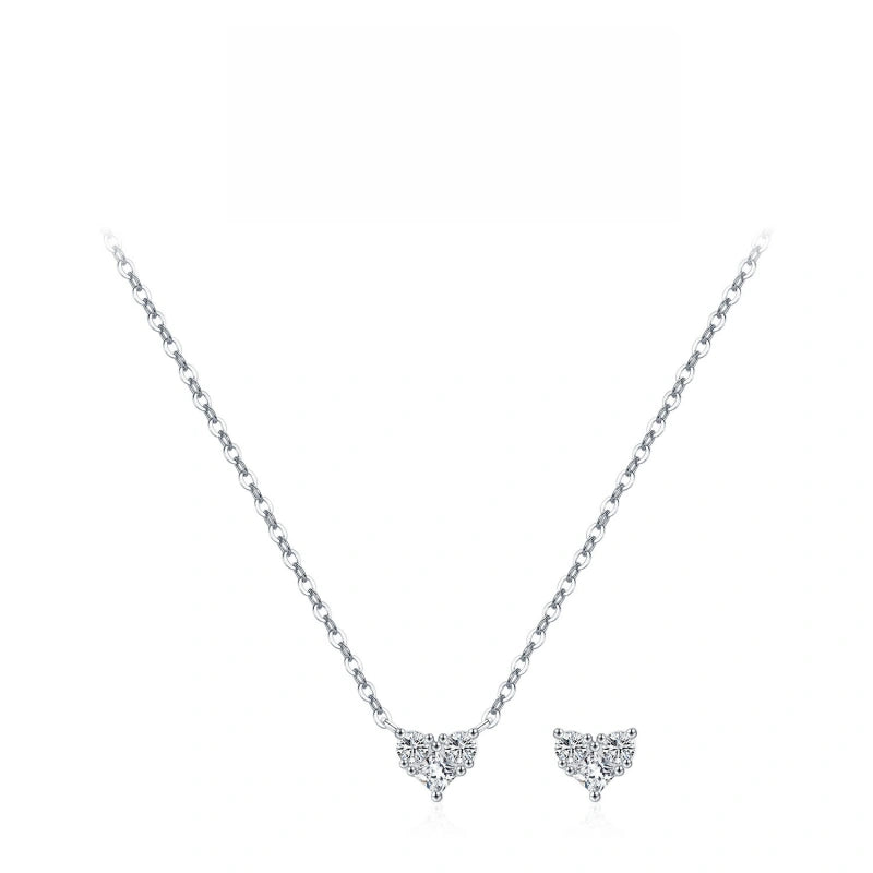 Heart Birthstone Necklace for Women | 925 Sterling Silver Three Stone Pendant | Dainty Birthday Gift