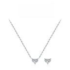Heart Birthstone Necklace for Women | 925 Sterling Silver Three Stone Pendant | Dainty Birthday Gift