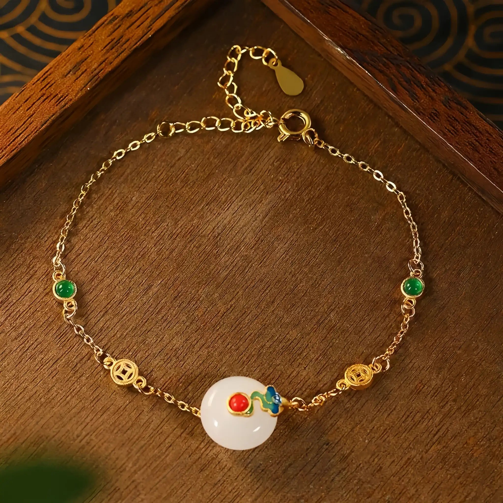 Natural Hetian Jade Necklace/Bracelet/Earrings/Ring Set - Stands for Peace