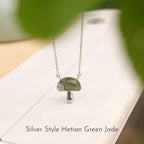 Womens Tiny Mushroom Necklace - Serenity & Protection
