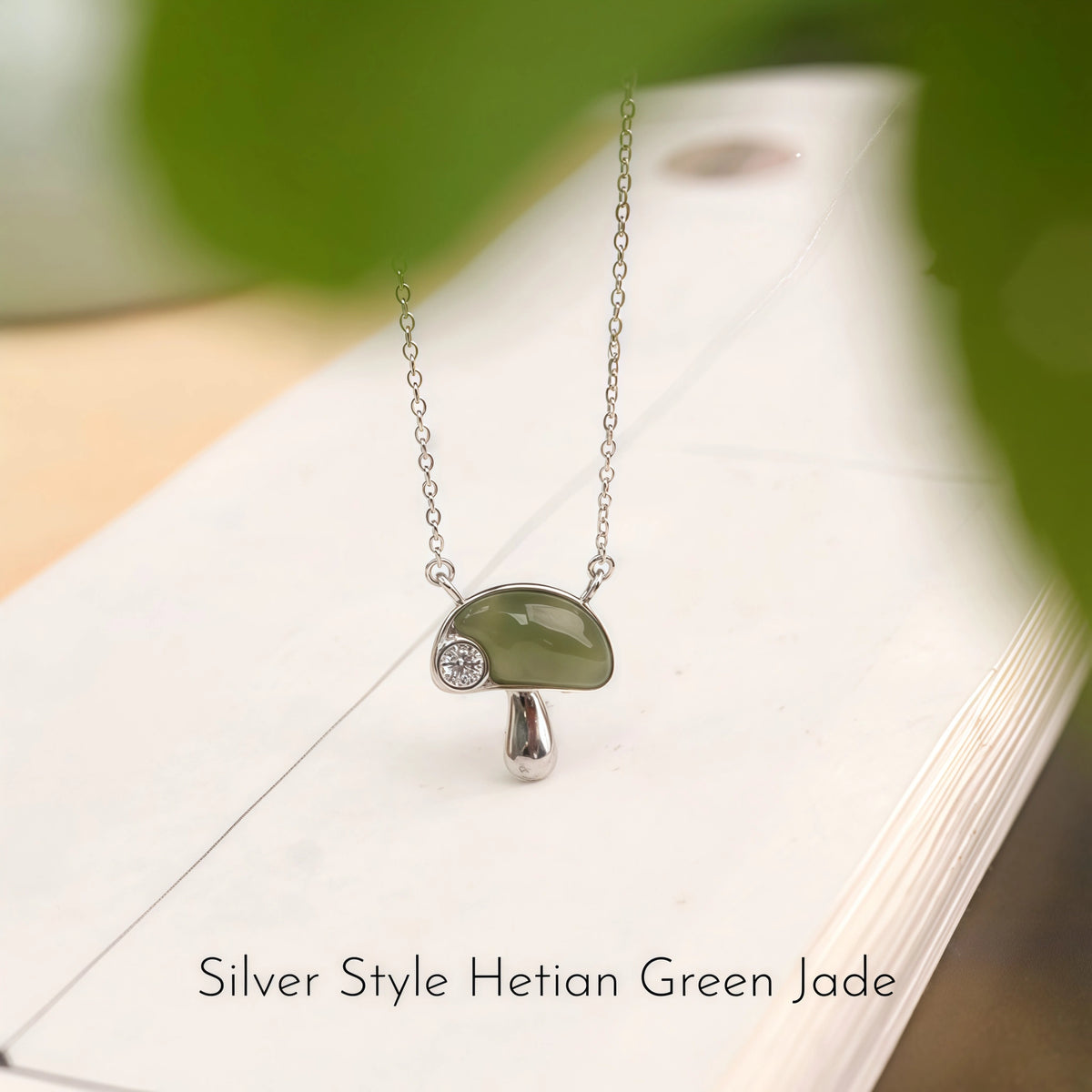 Womens Tiny Mushroom Necklace - Serenity & Protection