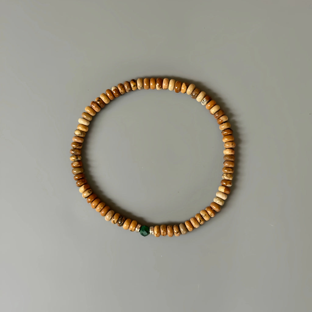 Natural Stone Abacus Bead Stackable Bracelet - guards inner peace