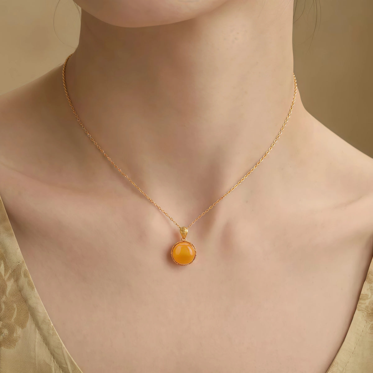 Minimalist Natural Hetian Jade Pendant Necklace - Peace & Perfection